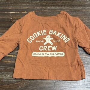 Cookie Baking Crew Long Sleeve Tee - Brown